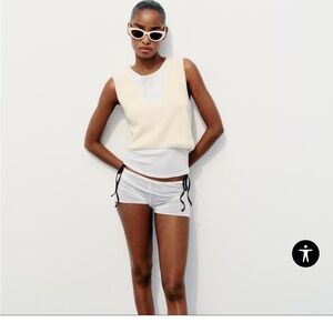 NWT CONTRAST CHUNKY KNIT T-SHIRT Zara size S